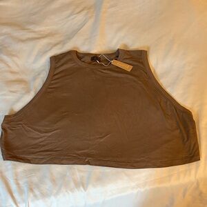 SKIMS Brown Sleeveless Crop Top